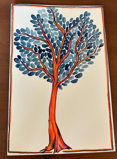 Tree watercolor painting